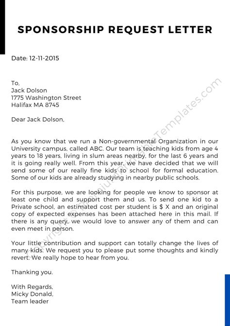 sponsorship solicitation letter|Sponsorship Letters: 5 Types & How to Write .